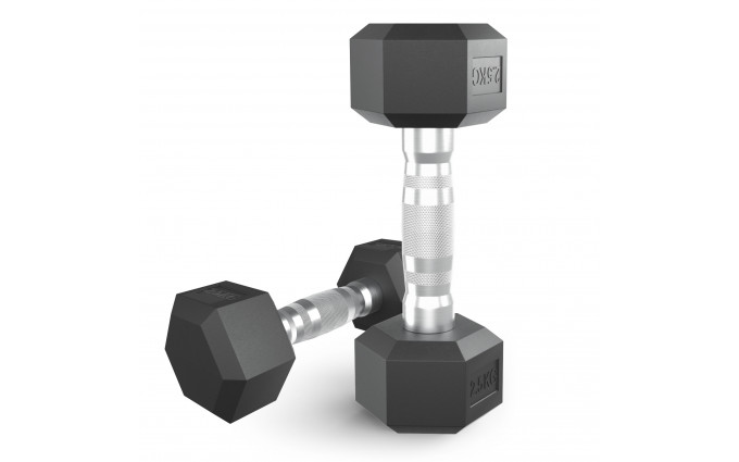 Гантель гексагональная UNIX Fit обрезиненная 2,5 кг, 2 шт. Гантель гексагональная UNIX Fit обрезиненная 2,5 кг, 2 шт.